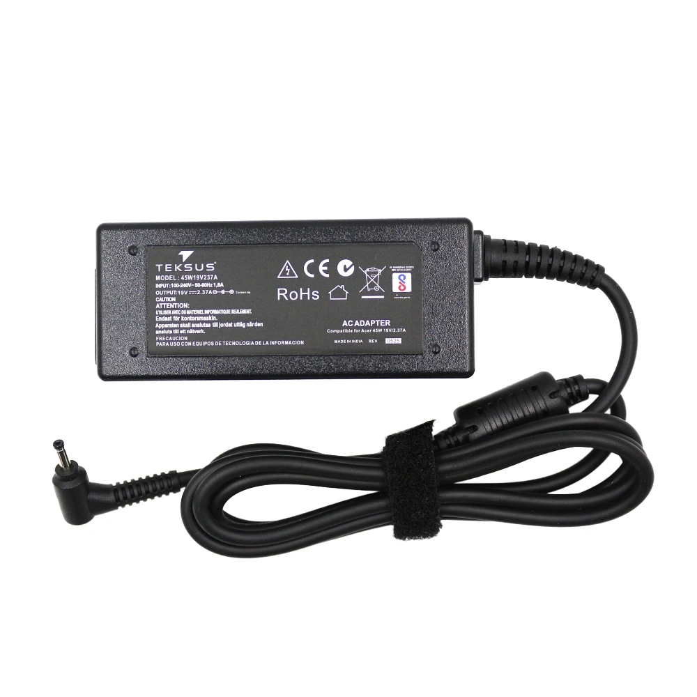 Teksus Laptop Adapter Compatible For Acer 45w |19v/2.37a | 3.0mm x 1.1mm view 2